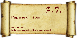 Papanek Tibor névjegykártya
